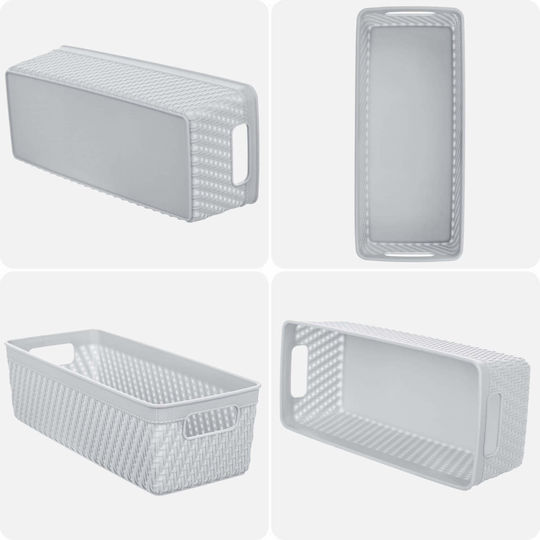 Kadax Coș De Depozitare Din Plastic Alb 10x24.5cm