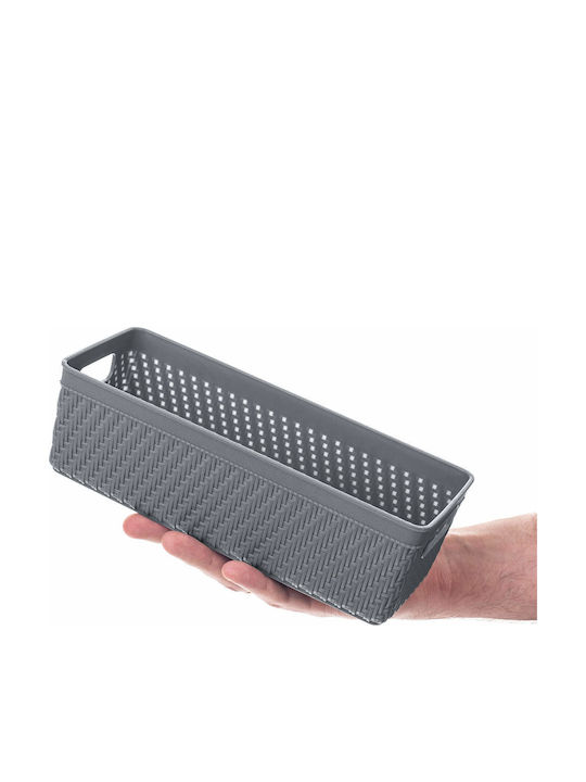 Kadax Καλάθι Αποθήκευσης Πλαστικό Γκρι 10x24.5cm