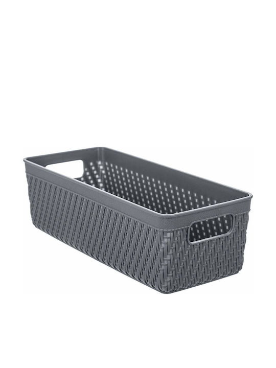Kadax Καλάθι Αποθήκευσης Πλαστικό Γκρι 10x24.5cm