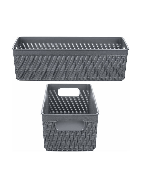 Kadax Καλάθι Αποθήκευσης Πλαστικό Γκρι 10x24.5cm