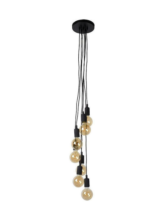 Lucide Lightning Fix Multiple Pendant Light Black for 7 Bulbs E27