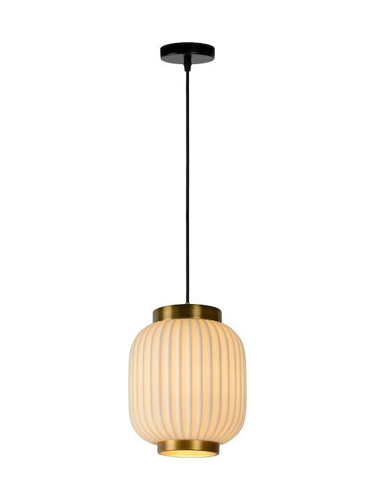 Lucide Lightning Gosse Pendant Light White with Socket E27 19.5cm