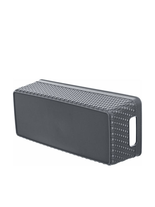 Kadax Καλάθι Αποθήκευσης Πλαστικό Γκρι 10x24.5cm