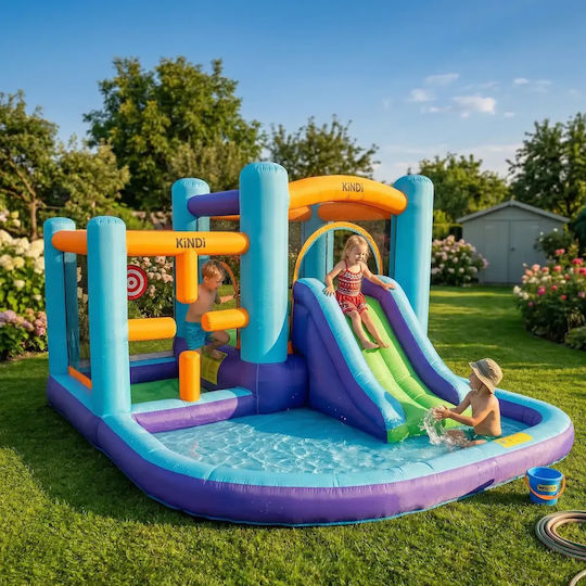 Kindii Saltea Gonflabilă Run & Fun Cu Tobogan Pentru 3+ Ani