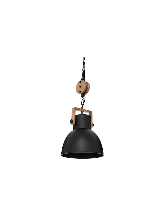 Atmosphera Silas Black Ceiling Light with E27 Socket