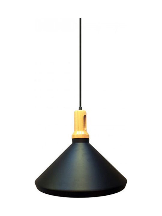 V-TAC Pendant Light Black Bell with Socket E27 35x30x110cm