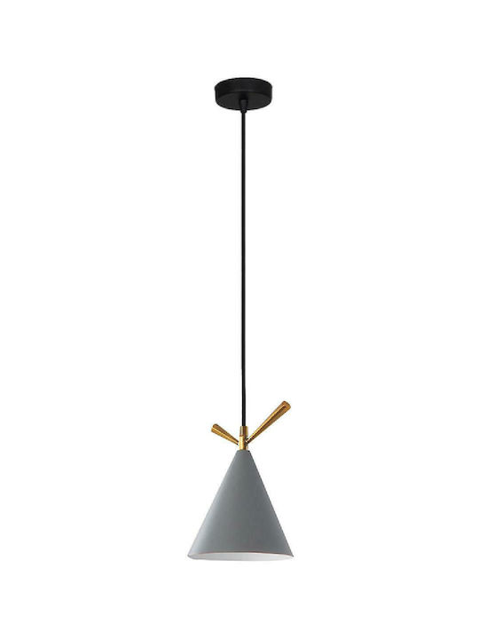 Powertech Hängelampe Gray mit Fassung E27 15x22cm.