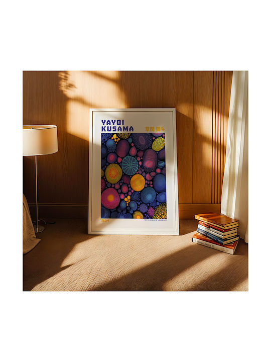 Poster Yayoi Kusama Radiant Dots Art398 30cm X 40cm Premium Μαύρο Ξύλινο Κάδρο