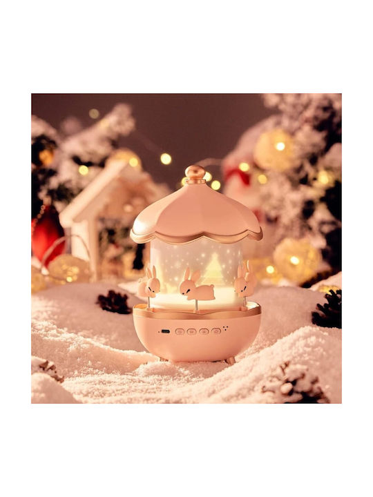 Led Rotating Kids Table Lamp Projector with Projection Designs Pink 19.1x11.8x11.8cm