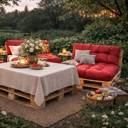 Pucioasa Sofa-Kissen Palette Mit Rückenlehne Rot 2Stücke