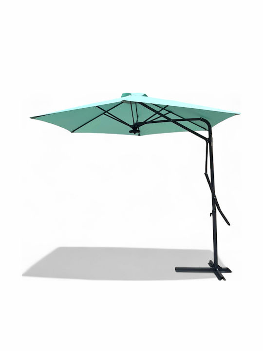 Umbrelă Agățată Din Aluminiu Albastru Deschis 2.7x2.7m