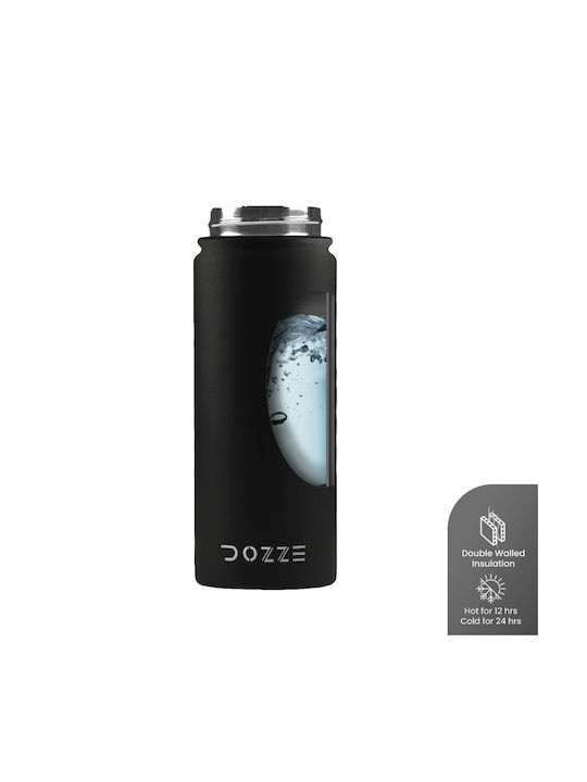 Dozze Αθλητικό Παγούρι Ανοξείδωτο 530ml Μαύρο