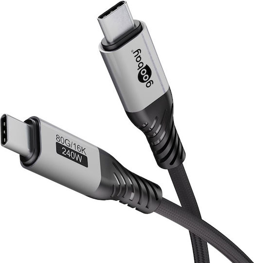 Goobay Geflochtenes USB 3.0 Kabel USB-C männlich - USB-C 240W PD Schwarz 1,5m 74776 Großhandel