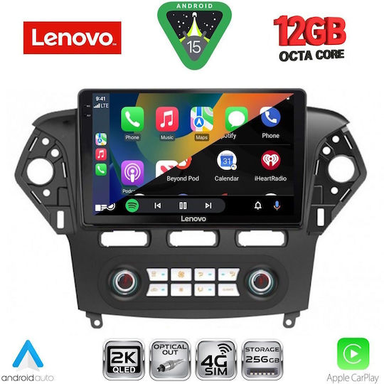 Lenovo Ηχοσύστημα Αυτοκινήτου για BMW X1 / X3 / X4 Ford Mondeo 2011-2013 με Clima (Bluetooth/USB/WiFi/GPS/Apple-Carplay/Android-Auto) με Οθόνη Αφής 10"
