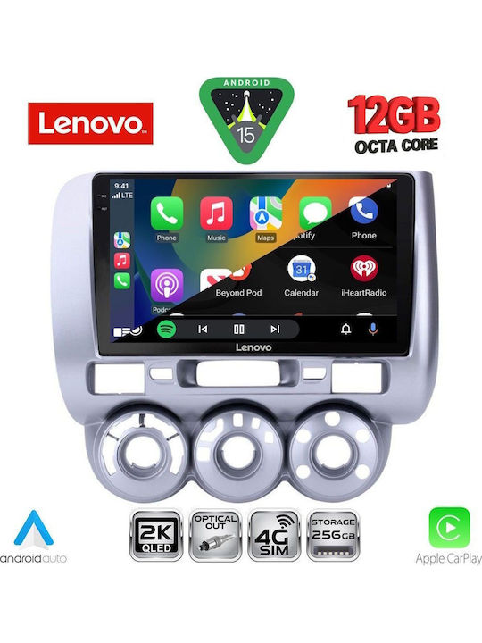 Lenovo Car Audio System for BMW X1 / X3 / X4 Honda Jazz 2002-2008 with A/C Bluetooth USB WiFi GPS Apple CarPlay Android Auto with 9" Touch Screen