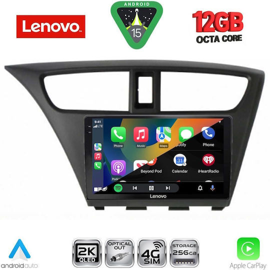 Lenovo Car Audio System for BMW X1 / X3 / X4 Honda Civic 2012-2016 (Bluetooth/USB/WiFi/GPS/Apple CarPlay/Android Auto) with 9" Touch Screen