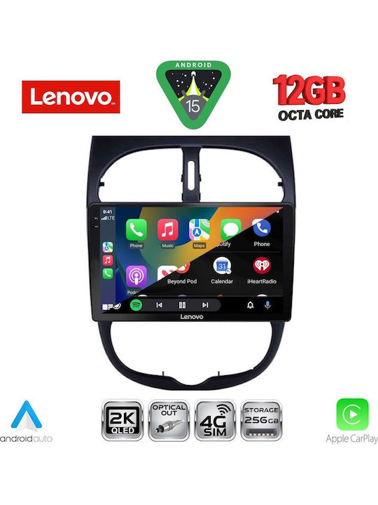 Lenovo Car Audio System for Peugeot 206 BMW X1 / X3 / X4 1998-2006 Bluetooth USB WiFi GPS Apple CarPlay Android Auto with 9" Touch Screen
