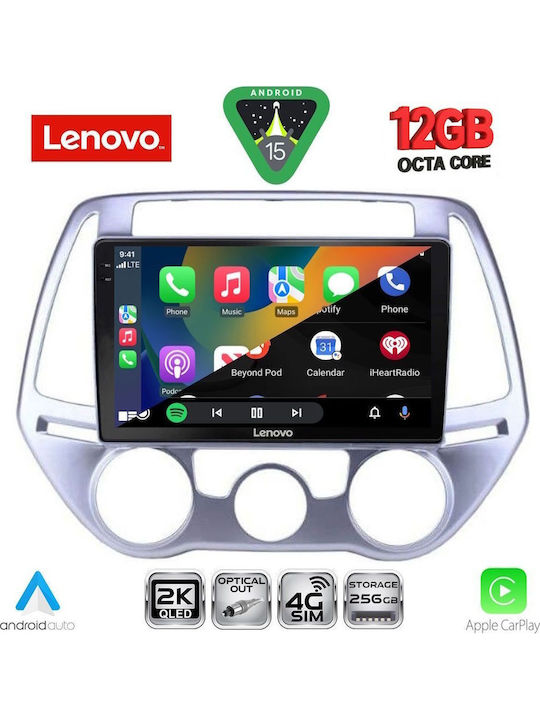 Lenovo Car Audio System for BMW X1 / X3 / X4 Hyundai i20 2008-2012 with A/C (Bluetooth/USB/WiFi/GPS/Apple CarPlay/Android Auto) with 9" Touch Screen
