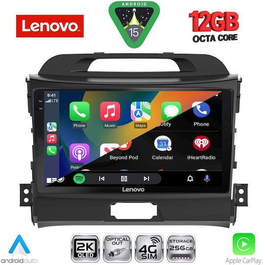 Lenovo Car Audio System for BMW X1 / X3 / X4 Kia Sportage 2010-2015 (Bluetooth/USB/WiFi/GPS/Apple CarPlay/Android Auto) with 9" Touch Screen