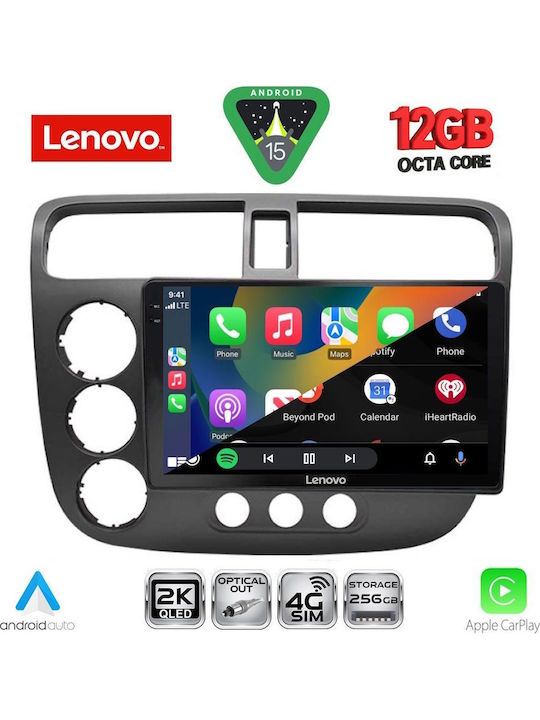 Lenovo Car Audio System for BMW X1 / X3 / X4 Honda Civic 2001-2006 Bluetooth USB WiFi GPS Apple CarPlay Android Auto with 9" Touch Screen