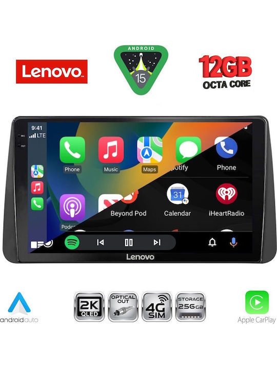 Lenovo Car Audio System for Fiat Tipo BMW X1 / X3 / X4 2018-2023 (Bluetooth/USB/WiFi/GPS/Apple CarPlay/Android Auto) with 9" Touch Screen