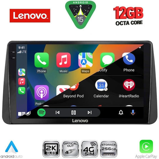 Lenovo Car Audio System for Fiat Tipo BMW X1 / X3 / X4 2018-2023 (Bluetooth/USB/WiFi/GPS/Apple CarPlay/Android Auto) with 9" Touch Screen