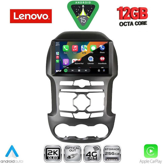 Lenovo Ηχοσύστημα Αυτοκινήτου για BMW X1 / X3 / X4 Ford Ranger 2011-2015 (Bluetooth/USB/WiFi/GPS/Apple-Carplay/Android-Auto) με Οθόνη Αφής 9"