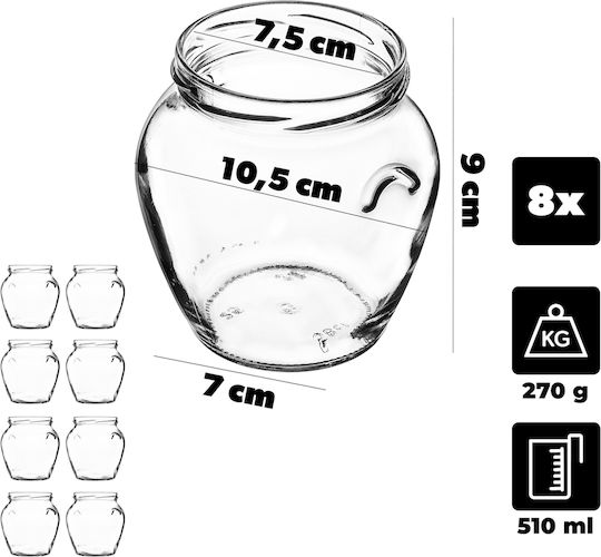 Kadax Glas Gefäß 580ml (8 Stück)