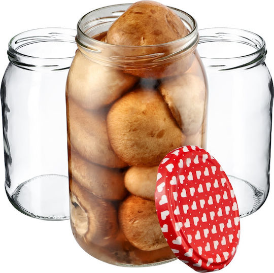 Kadax Glass Jar with Lid 900ml (8pcs)
