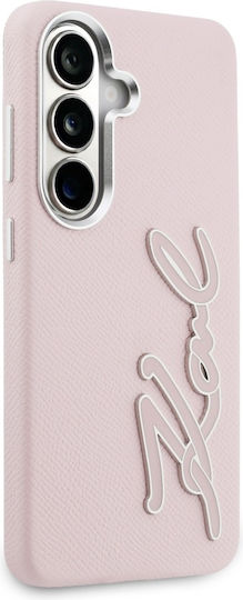 Karl Lagerfeld Rückseite Umschlag Silikon Kunststoff Synthetisches Leder Rosa für Galaxy S26