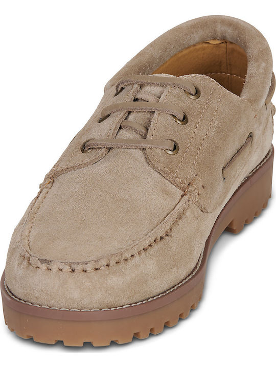 Suede Ανδρικά Boat Shoes σε Μπεζ Χρώμα