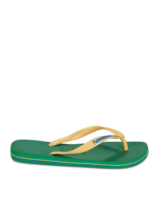 Havaianas Brasil Logo Flip Flops Πράσινα