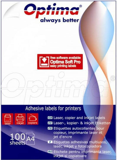 Optima Αυτοκόλλητες Ετικέτες σε Ρολό 105x297mm