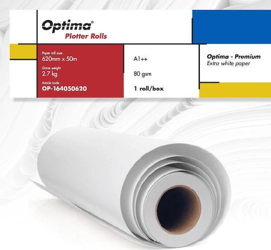 Role Plotter Optima Plotter Roll A1++ 80g 620mm X 50m Optima Premium