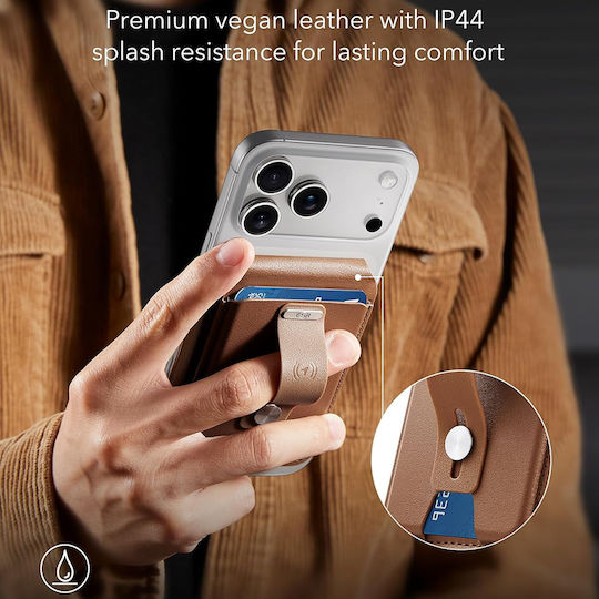 ESR MagSafe Kartenhülle Geo Halolock Wallet Stand in Braun Farbe