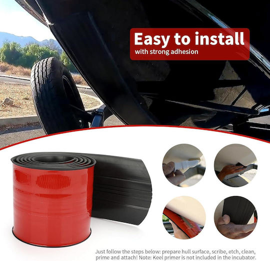 Bandă Protectoare 3m Chila Barcă – Onuvio Autocolantă Hdpe + Frp Protecție Chilă Fibra de Sticlă Unele Bărci din Aluminiu Instalare Diy Neagră
