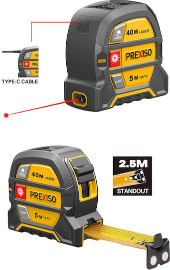 Prexiso Laser Entfernungsmesser PLT40LI mit Messbereich 0,35m-40m