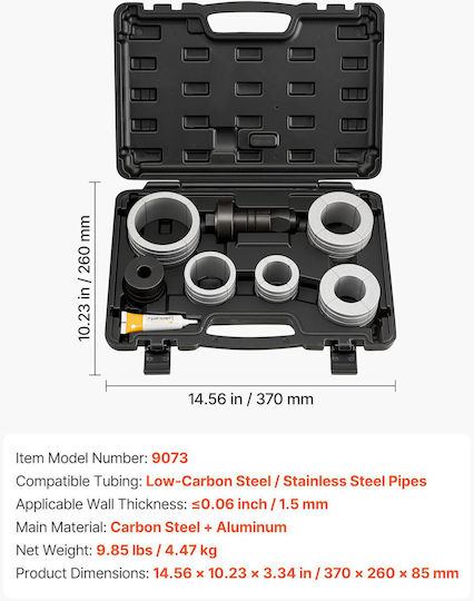 Vevor Exhaust Pipe Expander Set 41.27mm 107.95mm 7 Collets Storage Case Pqgkgqpqgkggcxan1001v0