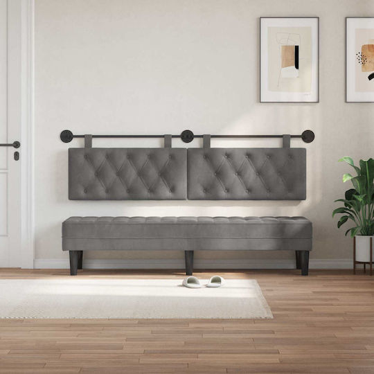 vidaXL Fabric Bed Headboard Cushion Gray 170x55cm
