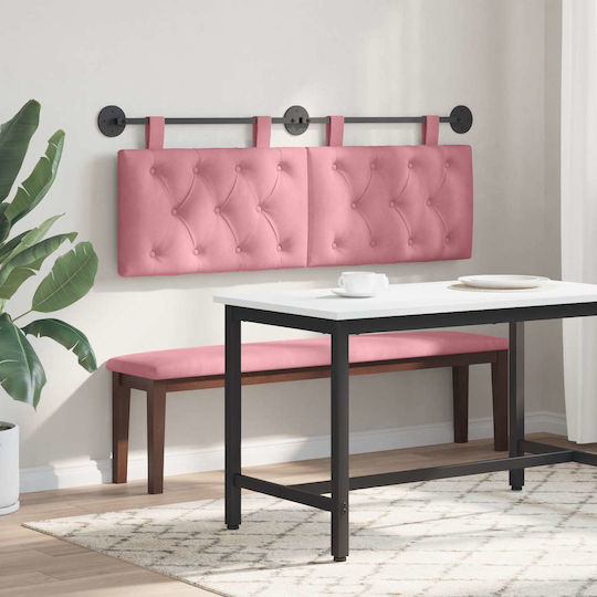 vidaXL Fabric Pink Bed Headboard Pillow 150x55cm