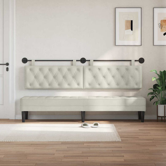 vidaXL Fabric Bed Headboard Pillow Beige 210x55cm