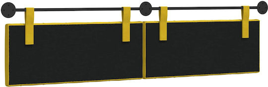 vidaXL Fabric Bed Headboard Cushion Yellow 210x55cm
