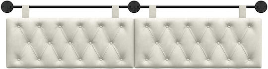 vidaXL Fabric Bed Headboard Pillow Beige 210x55cm