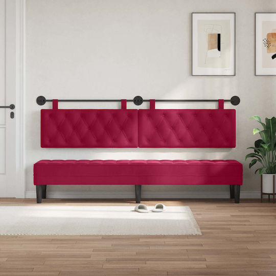 vidaXL Fabric Bed Headboard Cushion Red 210x55cm