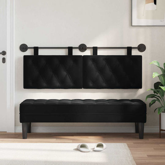 vidaXL Fabric Bed Headboard Pillow Black 130x55cm
