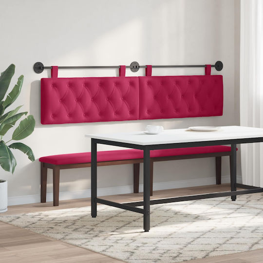 vidaXL Fabric Bed Headboard Cushion Red 210x55cm