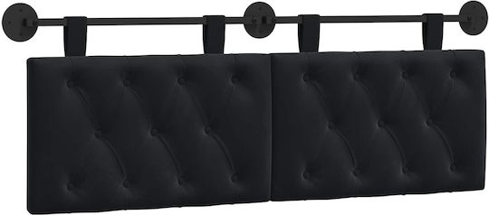 vidaXL Fabric Bed Headboard Pillow Black 130x55cm