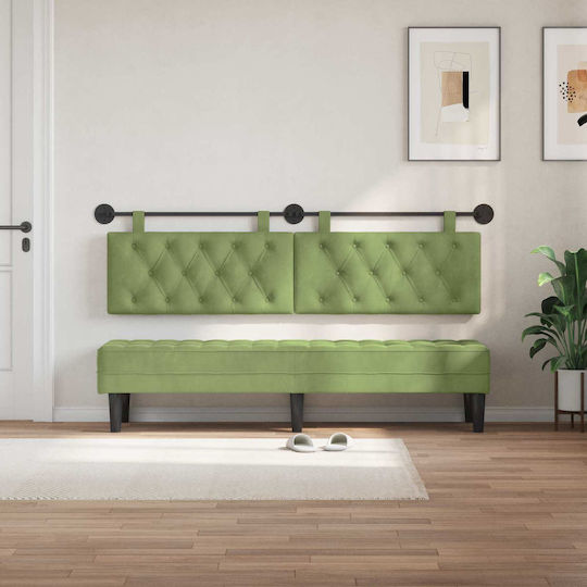 vidaXL Fabric Bed Headboard Pillow Green 170x55cm