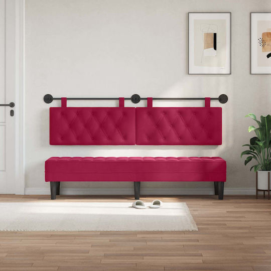 vidaXL Fabric Bed Headboard Cushion Red 190x55cm