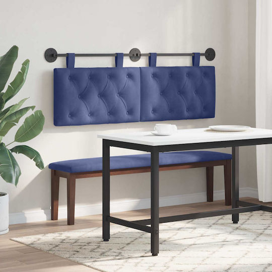 vidaXL Fabric Bed Headboard Cushion Blue 150x55cm